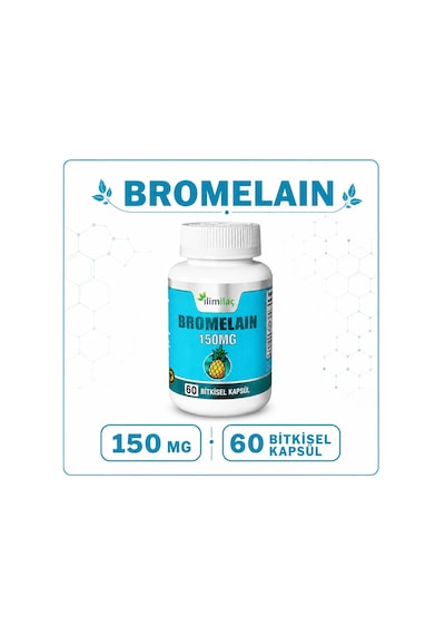 İlim Bromelain 150 Mg Takviye Edici Gıda 4 x 60 Bitkisel Kapsül