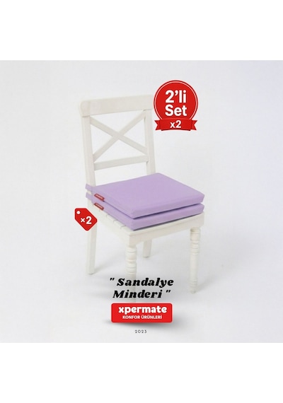 Xpermate 2'li Sandalye Minderi Su İtici Kumaş 40 x 40 CM Lila