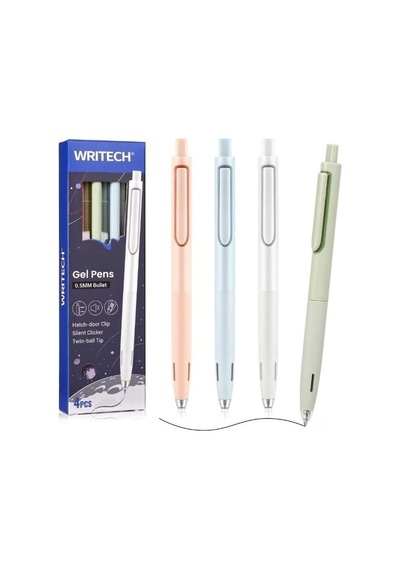 Writech 0.5 Mm Mavi Mürekkepli Basmalı Jel Kalem Seti Genel