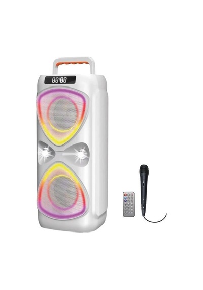 Bluetooh Hoparlör Kablolu Mikrofonlu Kumandali Radyolu Led Işıklı Parti Speaker D78