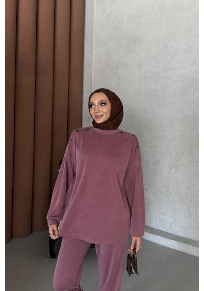 Riella Butik Bade Tesettür Takım Mürdüm