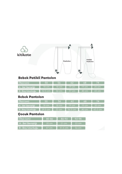 Kitikate Organik New Basic Patikli Pantolon Ekru Ekru
