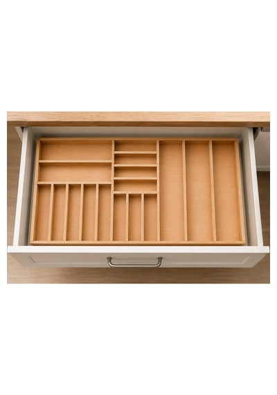 95x45 Cm Ahşap Kaşıklık Çekmece İçi Organizer Doğal Ahşap Mutfak Düzenleyici