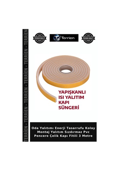 Oda Yalıtımı Enerji Tasarrufu Kolay Montaj Yalıtım Sızdırmaz Pvc Pencere Çelik Kapı Fitili 3 Metre