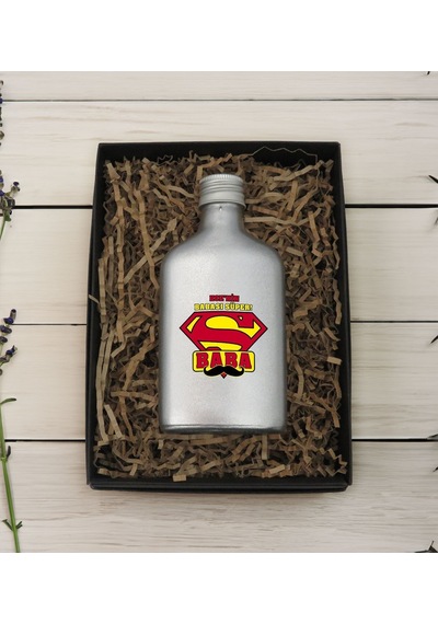 Bk Gift Kişiye Özel İsimli Baba Temalı Gümüş Tasarım Cam Şişe Kolonya 200 ML 4