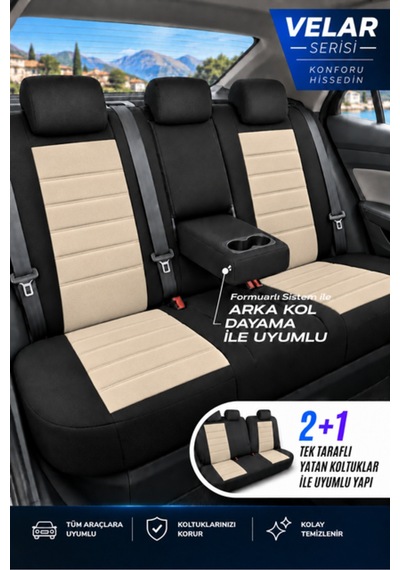 Dacia Sandero Uyumlu Velar Serisi Tay Tüyü Oto Koltuk Kılıfı Ortopedik Tam Set