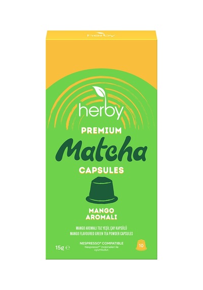 Herby Premium Matcha Mango Aromalı Kapsül 10'lu 15 G - 4 Adet Tarı