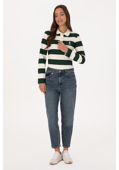 U.S. Polo Assn. Kadın Yeşil Mom High Waist Fit Jean Pantolon 50308815-DN0030