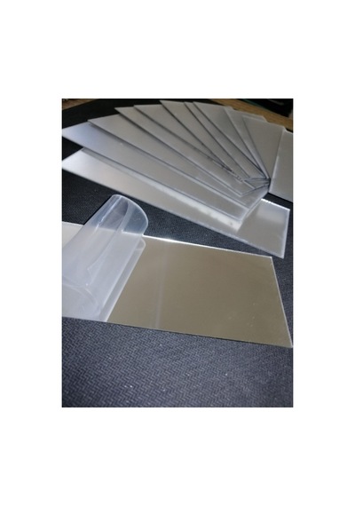 Kendinden Yapışkanlı Dekoratif Tuğla Pleksi Ayna Gümüş Renk 10 Adet - 5 X 20 Cm
