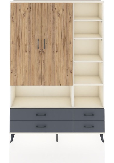 Arges Dolap 10 Raflı 4 Çekmeceli 2 Kapaklı 132x30x195 Aytaşı-çam/antrasit Atlas Çam/antrasıt Arges Dolap 10 Raflı 4 Çekmeceli 2 Kapaklı 132x30x195 Aytaşı-çam/antrasit Atlas Çam/antrasıt