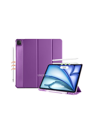 Apple Uyumlu iPad Pro 12.9 3./4./5./6. Nesil M2 Kılıf Flip Cover Kalem Bölmeli Pc Case 2018-2023