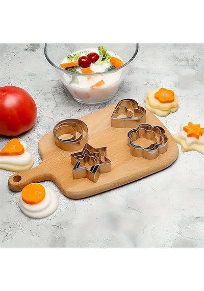 12 Parça Metal Kurabiye Kalıbı Gümüş Gri