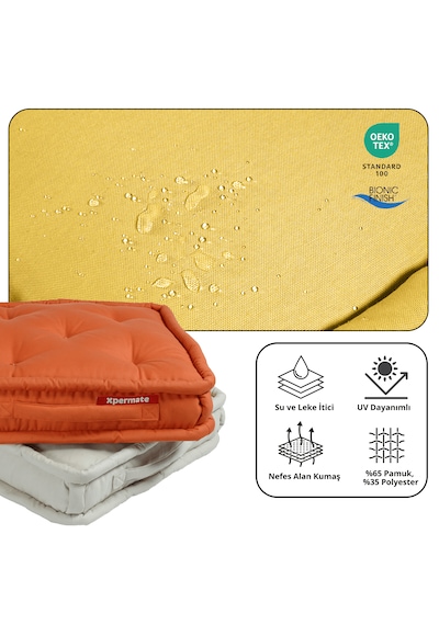 Xpermate Bisküvi Minder Petek Önü Fransız 45x45x14 Sarı