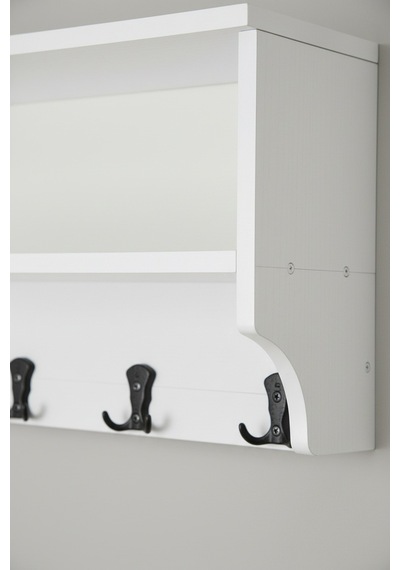 Upstyle Raflı Duvar Askılığı 120 Cm - Beyaz 120 22 37 Cm