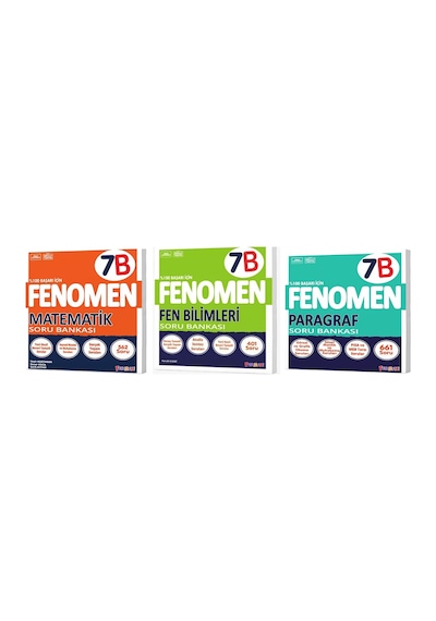 Fenomen Okul 2027 7. Sınıf Matematik + Paragraf + Fen B Serisi Soru Seti 3 Kitap Maarif Model