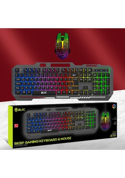 105 Tuş 2'li Fare Ve Klavye Set Kablolu Rgb Led Işıklı Oyuncu Klavye & Mouse Seti Diğer
