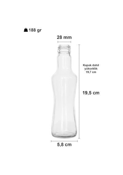 250 Ml Şeffaf İnce Belli Kapaklı Cam Şişe 250 Cc Meşrubat Şişesi 6 Adet Altın Kapak Çok Renkli
