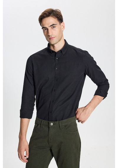 George Henry Gizli Düğmeli Yaka Kolay Ütülenebilir Pamuklu Slim Fit Dar Kesim Oxford Gömlek Siyah George Henry Gizli Düğmeli Yaka Kolay Ütülenebilir Pamuklu Slim Fit Dar Kesim Oxford Gömlek Siyah