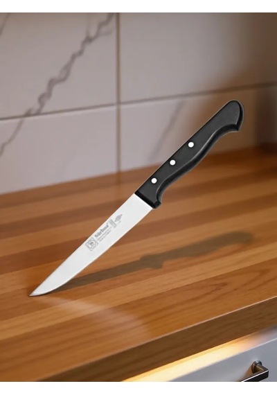Sürmene Et Ekmek Mutfak Bıçağı 24 Cm Paslanmaz Çelik Dilimleme Doğrama Kesim Bıçağı Sürbisa 61003 Siyah