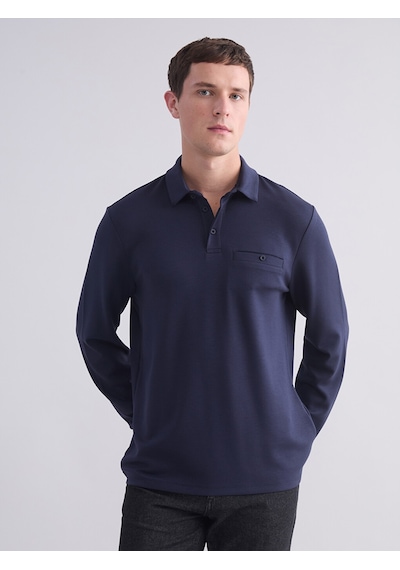 Lcwaıkıkı Classic Lacivert Polo Yaka Uzun Kollu Erkek Tişört