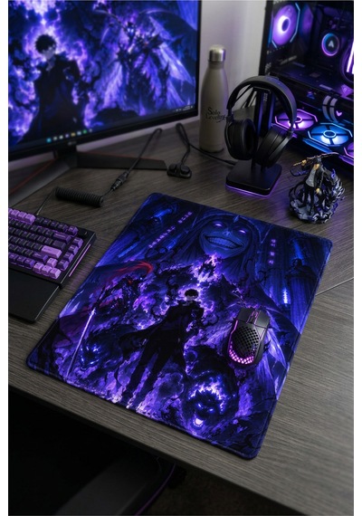 50x40 Cm Solo Leveling Sung Jinwoo Desenli Gaming Oyuncu Mouse Pad Kaymaz Taban Büyük Fare Altlığı