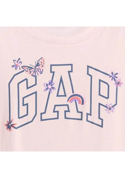 Gap V-hs Ss Logo Tee Pudra Kız Çocuk T-shirt 721891001 Pudra