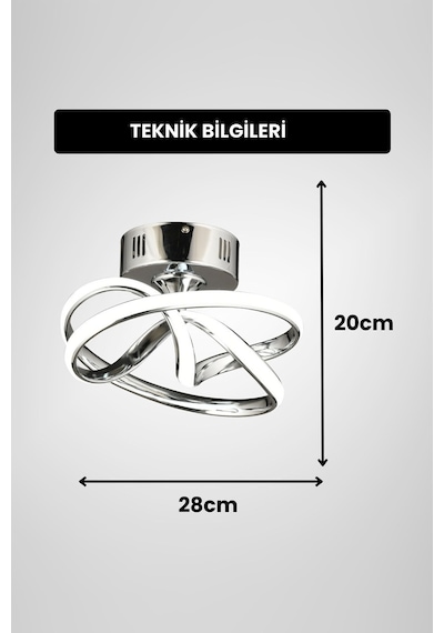 Vino Riserva Model Krom Kaplama Metal Salon Mutfak Oturma Yatak Odası Modern Led Plafonyer Avize Krom