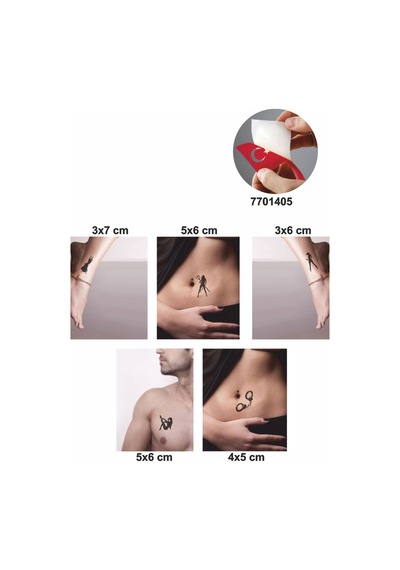 Enhavalı Kızlar Partisi Geçici Dövme Kına Şablonu 5'li