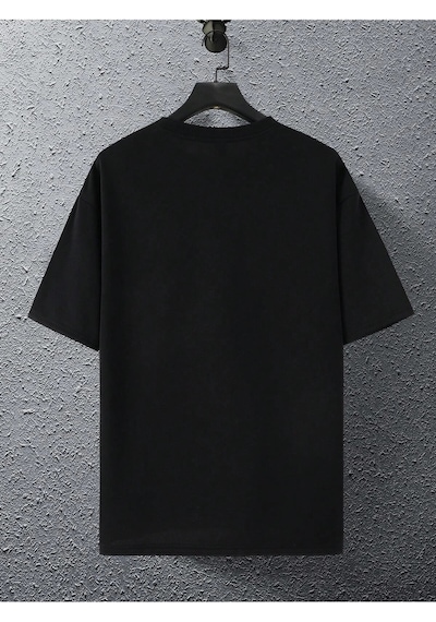 Adrift Unisex Oversize Kalıp Aslan & Harf Grafikli Harajuku Style Siyah