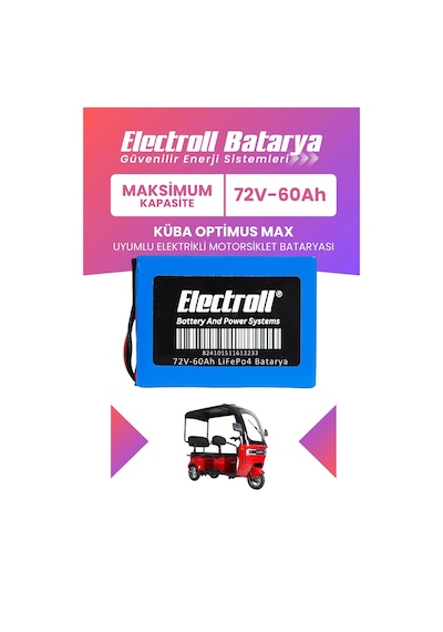 Küba Optimus Max Uyumlu Batarya Maksimum Kapasite Lifepo4 72v 60ah Elektrikli Motorsiklet Bataryası