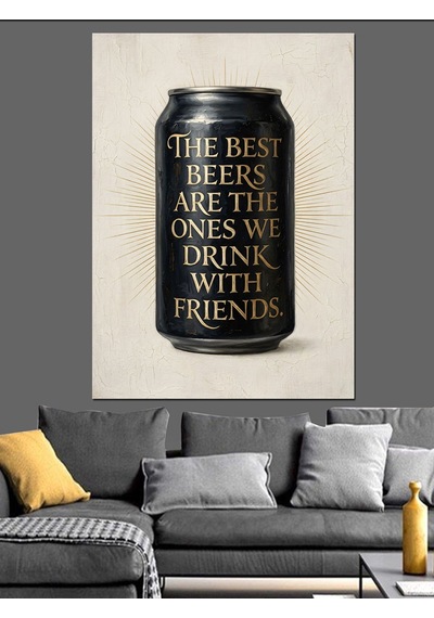The Best Beers Siyah Kutu Dekoratif Kanvas - Mdf Ahşap Tablo