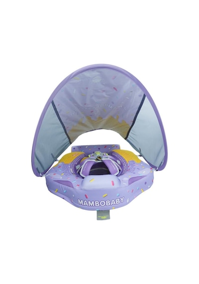 Mambobaby Yüzme Simidi - Purple Ice Cream, Emniyetli, Gölgelikli Ve Ayak Destekli