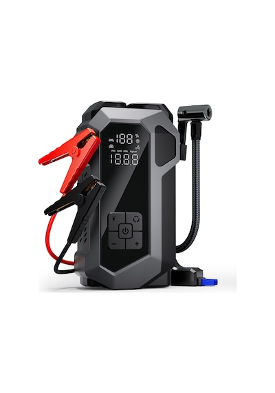 Suitu At-003 Akü Takviye Cihazı 4'ü 1 Arada Powerbank, Hava Kompresörü, Lcd Ekran, 16.000mah 150psı