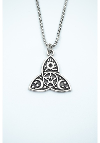Triquetra Örme Zincir Kolye Gümüş