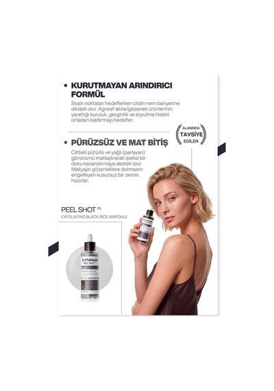 Siyah Pirinç Özlü Gözenek & Siyah Nokta Karşıtı Arındırıcı Peeling Serum 80ml