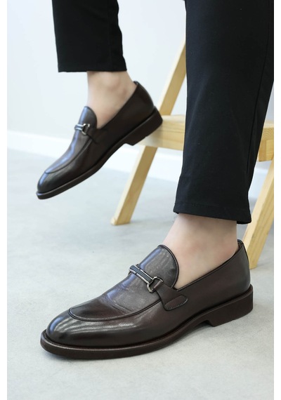 Fast Step Hakiki Deri Erkek Klasik Ayakkabı 778ma24-441 Kahve