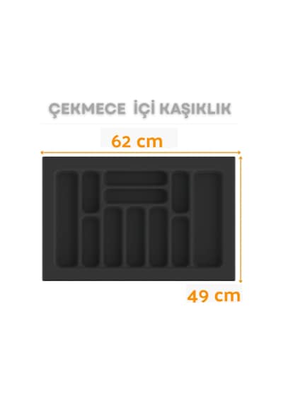 Çekmece İçi Kaşıklık Ve Kepçelik Düzenleyici Antrasit 62x49 Cm 55x40 Cm Kadar Kesilebilir Antrasit