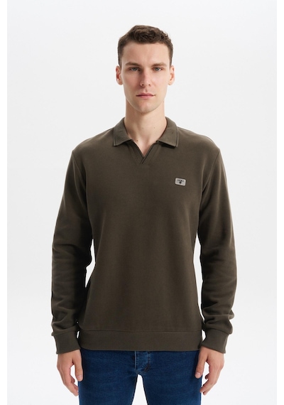 AR-MA Arma Erkek Regular Fit Polo Yaka Sweatshirt Karbon Fırçalı Selanik, %65 Pamuk %35 Polyester, Düğmesiz Basic K30554698602 Haki AR-MA Arma Erkek Regular Fit Polo Yaka Sweatshirt Karbon Fırçalı Selanik, %65 Pamuk %35 Polyester, Düğmesiz Basic K30554698602 Haki