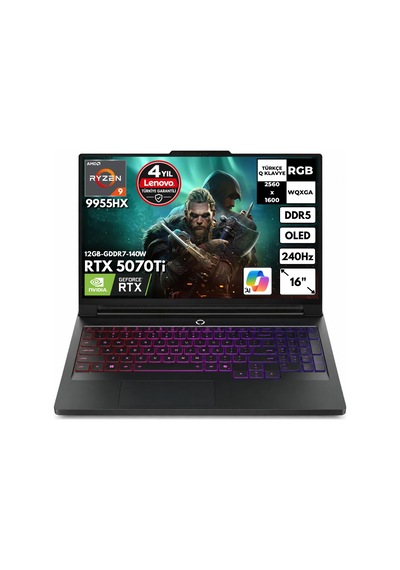 Lenovo Legion Pro 7 16AFR10H 83RU0024TRHMF18 R9-9955HX 64 GB 2 TB SSD RTX5070Ti 16" W11P Dizüstü Bilgisayar