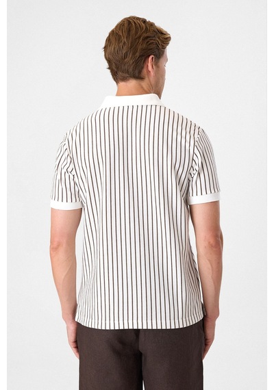 Back And Bond Regular Fit Ekru Düğmesiz Polo Yaka Tişört Çok Renkli