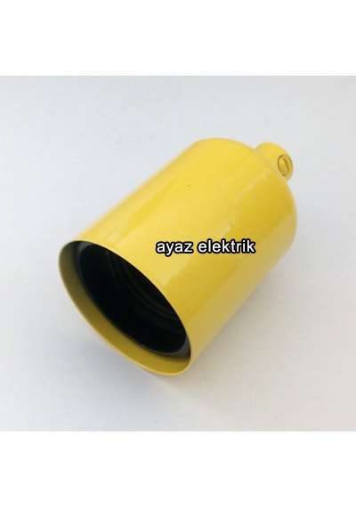 Dekoratif Metal Sarı Lale E27 Duy ve Demir Kablo Kilitli