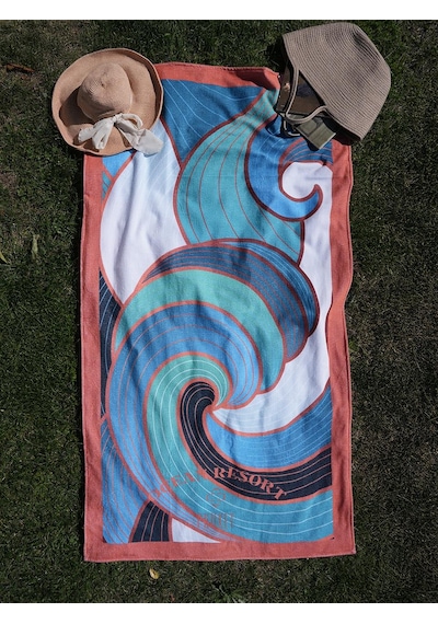 Kadife 100x180 Cm Desenli Modern Plaj Havlusu Baveno Desen003