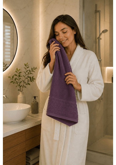 El Yüz Havlusu 50x90 Cm Kısmi Kadife Terra Collection Mürdüm