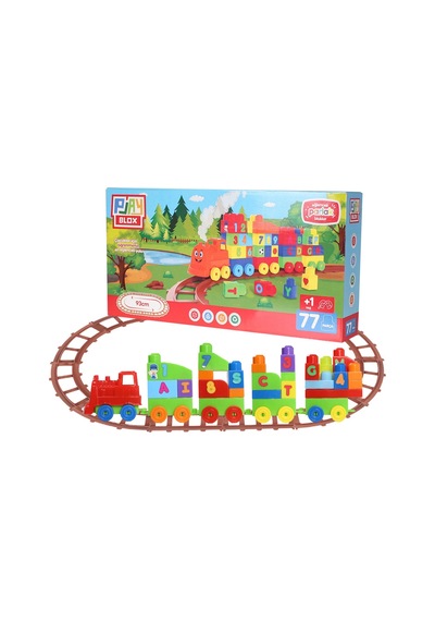 Play Blox Oyuncak Tren Seti 77 Parça Sayılar Ve Alfabe Treni Parlak Renkler Mega Blok Seti 2397