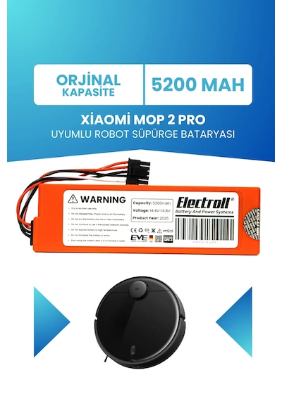 Xiaomi Mop 2 Pro Batarya Mjst1shw 5200mah