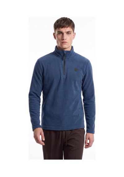 Discovery Expedition D5wm-swt3300 Mavi Fermuarlı Basic Erkek Polar Sweatshırt İndigo
