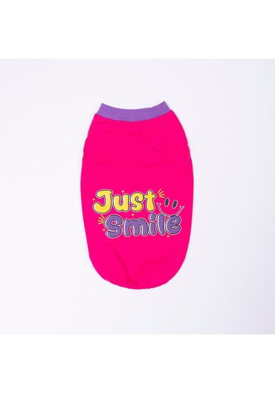 Fuchsia-fuşya Just Smile Tişört Kedi Köpek Tişörtü-kedi Köpek Kıyafeti Fuchsia-fuşya Just Smile Tişört Kedi Köpek Tişörtü-kedi Köpek Kıyafeti