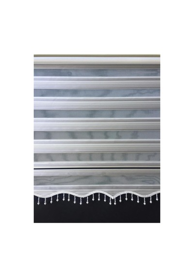 Gümüş Grisi Boncuklu Zebra Stor Perde Gümüş Grisi - 97805974 Gümüş Grisi