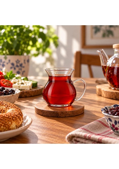Orret Home Keyfi Ala 6'lı Borosilikat Cam Çay Bardağı Seti, 200ml