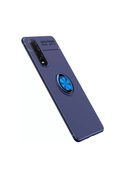 Newface Oppo Find X2 Kılıf Range Yüzüklü Silikon - Mavi